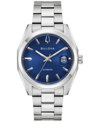 Bulova - Men's Classic Surveyor Automatic Silver-Tone Stainless Steel Bracelet Watch 39mm