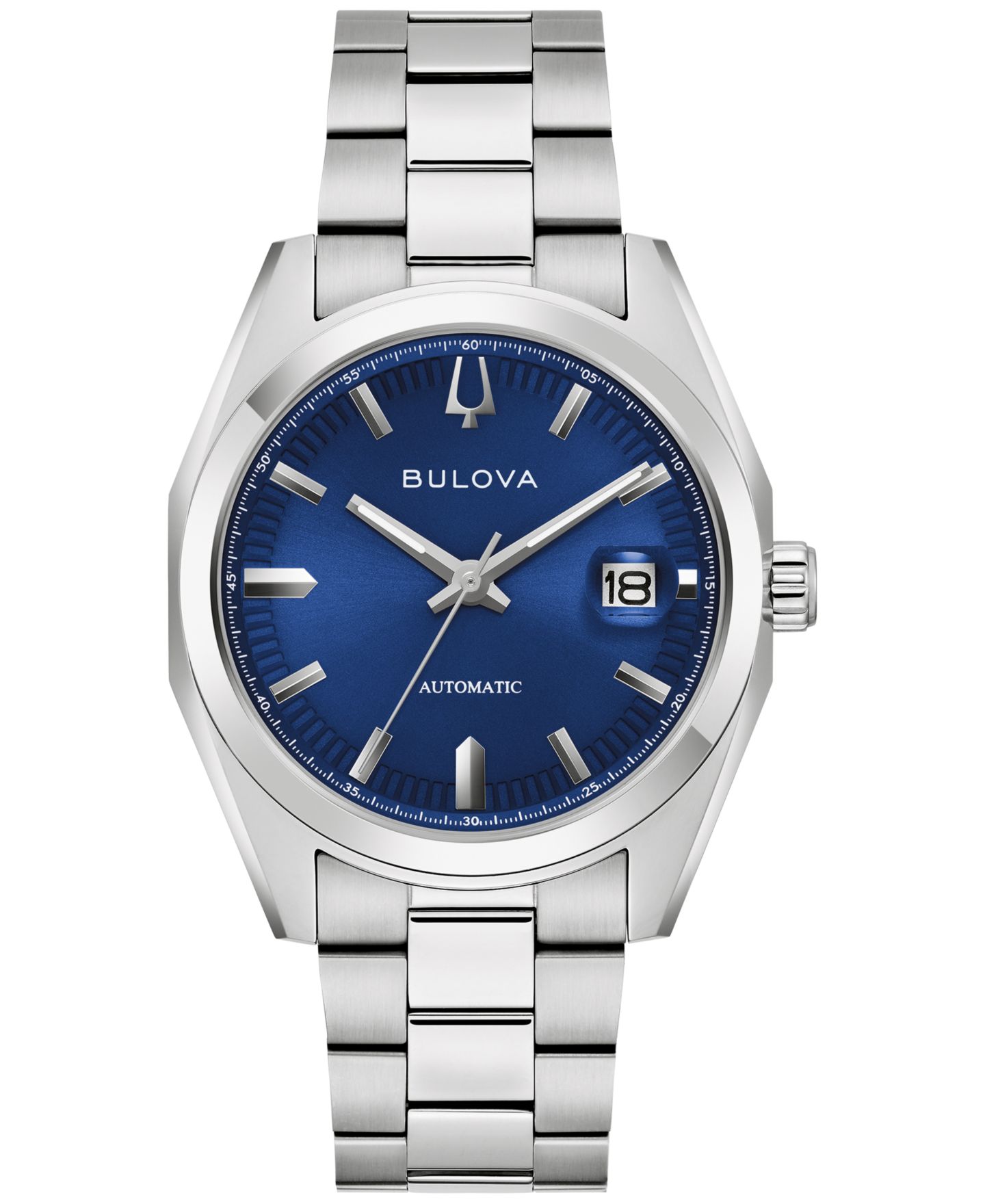 Мужские часы Bulova Classic Surveyor Automatic Silver-Tone Stainless Steel Bracelet Watch 39mm — фото 1