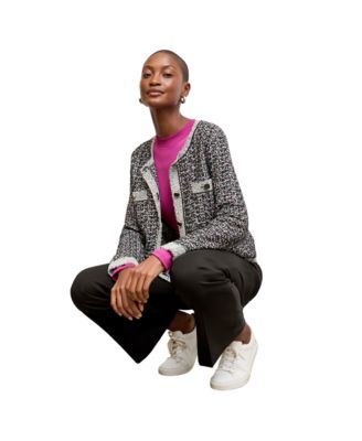 Evangeline Lady Jardigan - Boucle Tweed Jardigan