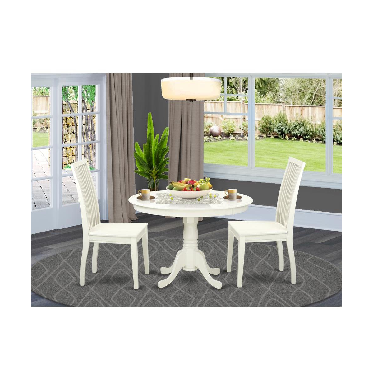 East West Furniture Dining Room Set Linen White