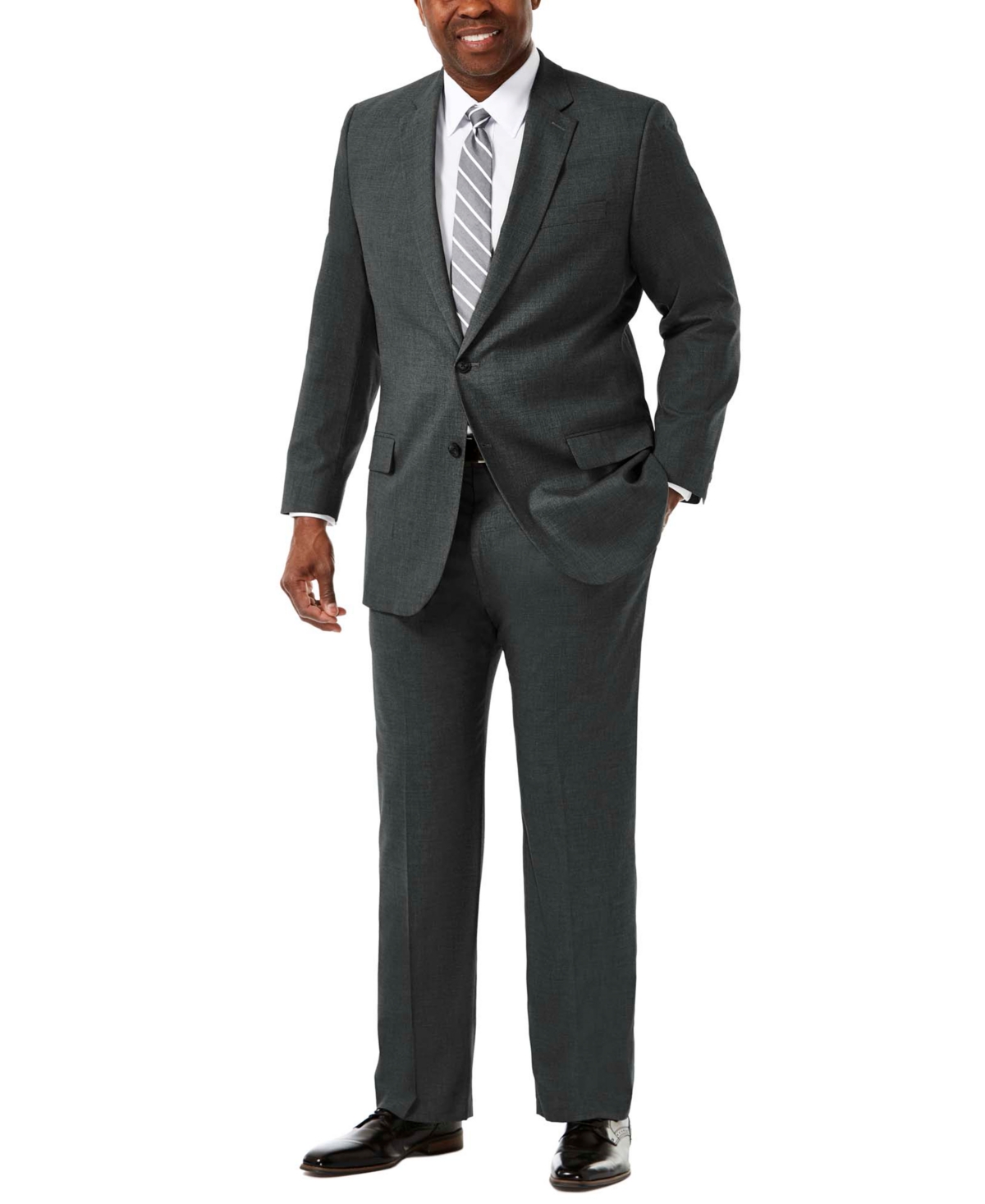 Haggar Men's Big And Tall Classic Suit Separates Jacket In Gray