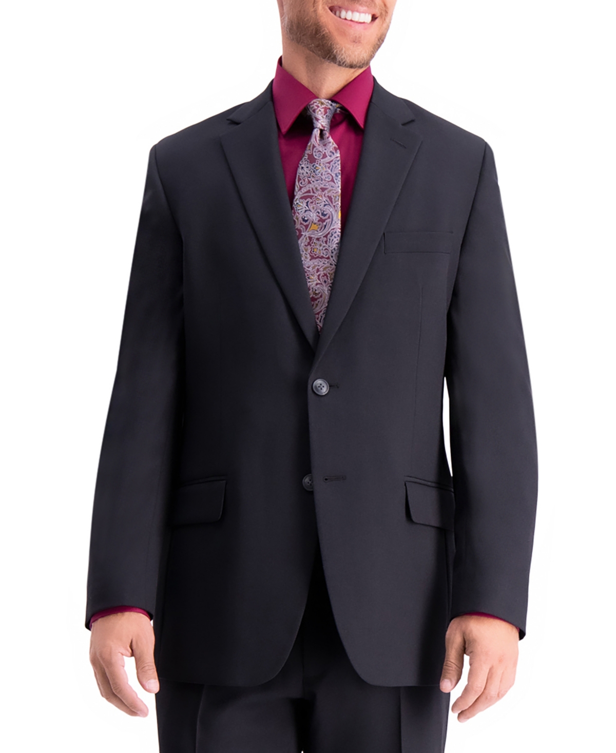 Haggar Men's Travel Performance Suit Separates Jacket - Black