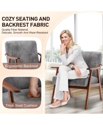 Mid-Century Modern Chair with Solid Wood Frame