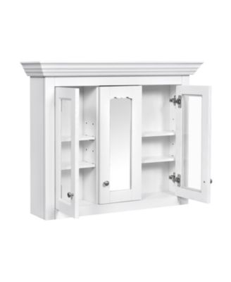 35" Wall Mounted Medicine Cabinet with Mirror and 5 Adjustable Storage Shelves