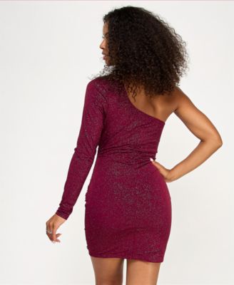 Juniors' Asymmetrical Bodycon Mini Dress