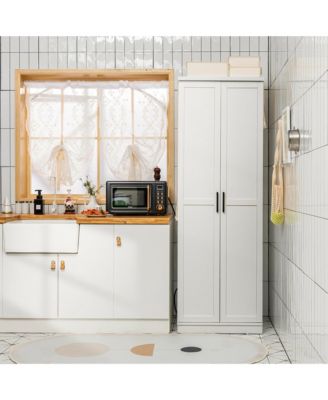 70'' Storage Cabinet Freestanding Pantry Cabinet w/2 Doors & 5 Shelves