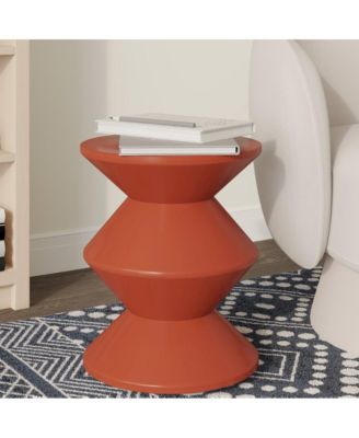 Aura Modern Plastic Side End Table, Indoor/Outdoor Use, Brown