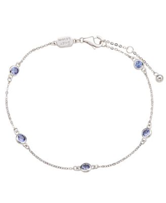Suzy Levian .55 Cttw Round Cut Tanzanite Station Bracelet