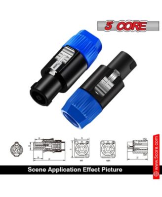 5Core Speakon Adapter High Quality Audio Jack Male Audio Pin Speaker Adapter Connector - SPKN BLU 2PCS