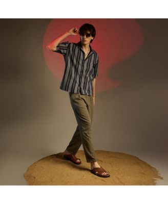 Men's Woven Striped Oversized Shirt
