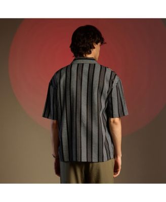 Men's Woven Striped Oversized Shirt