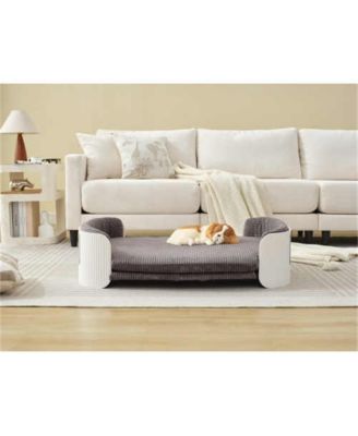 White and Gray Cat Couch Bed with Removable Mattress Cover Suitable for Mid  Animal
