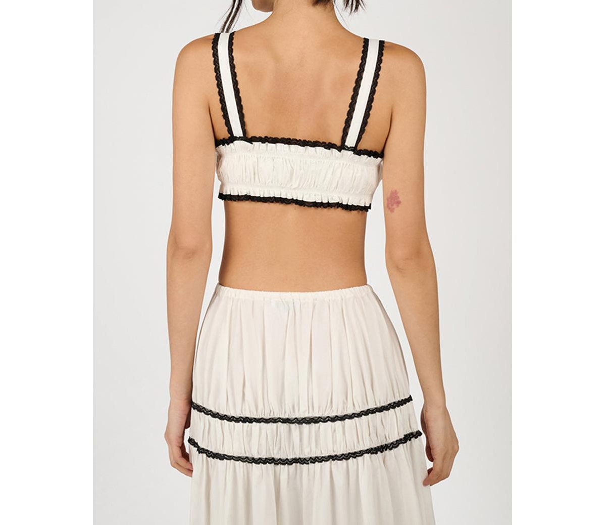 WeWoreWhat Women's Ruched Crop Top