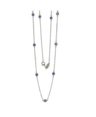 Suzy Levian Sterling 1.80cttw Sapphire Station Necklace