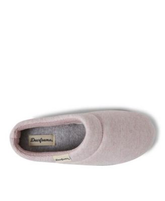 Women's Lacey Rib Knit House Shoe Clog Slipper