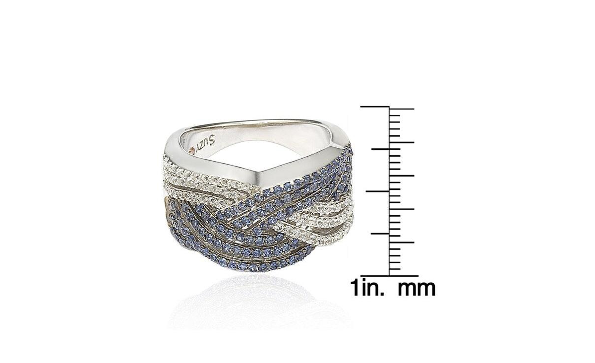 Suzy Levian New York Suzy Levian Sterling Silver Sapphire Crossover Ring