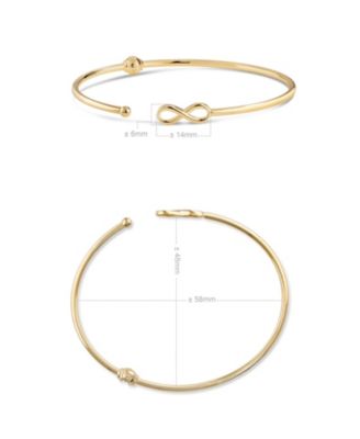 Infinity Bangle Bracelet in 14K Gold, Fits Small to Medium Wrist, approx. 3.2 grams