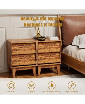 CASAINC 2-Pc. Storage Cabinet End Table Set with Bevel Design