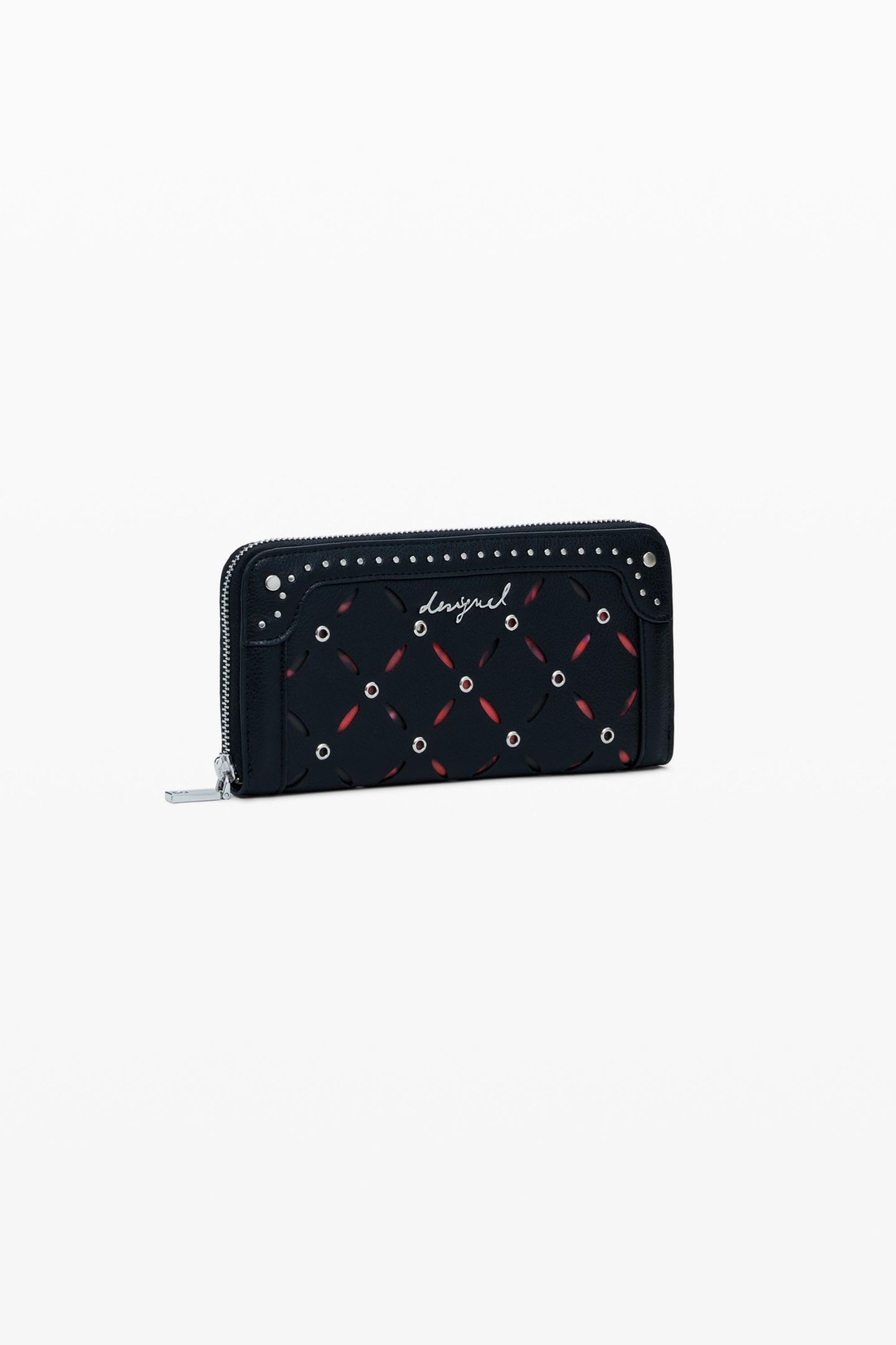 Женский кошелёк Desigual Large perforated studded wallet, цвет: Чёрный — фото 2