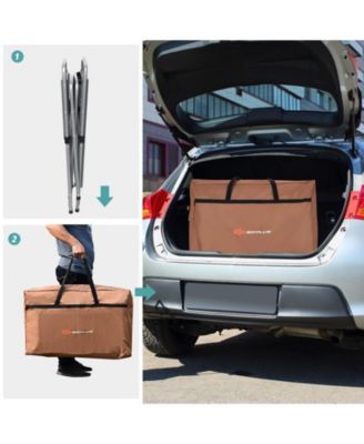 Folding Camping Table with Storage and Windscreen