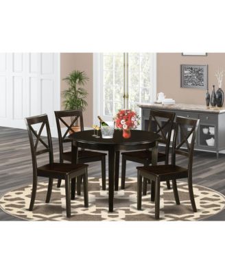 5 Pc small Kitchen Table set-round Table and 4 Kitchen Chairs