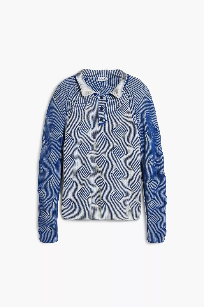 Men's Heathered polo sweater