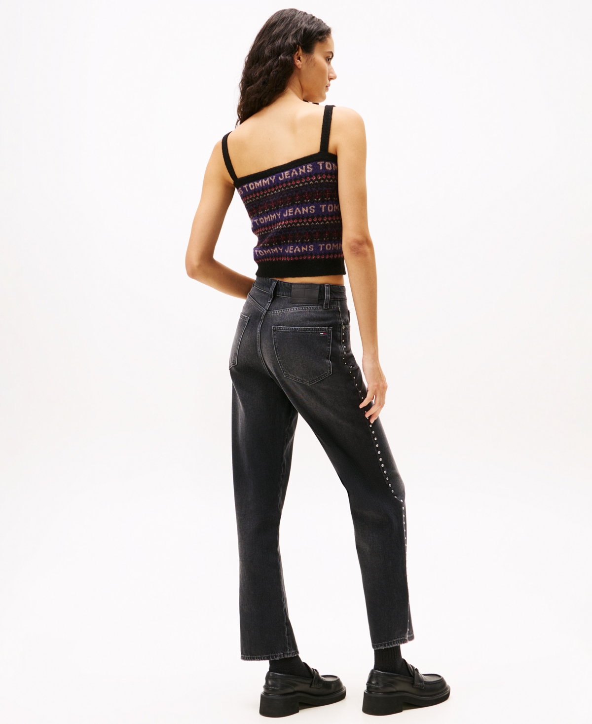 Tommy Jeans Women's Layla High-rise Slim Straight Jeans In Black