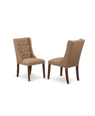 5-Pc Dining Set with Square Table and Upholstered Tufted Parson Chairs