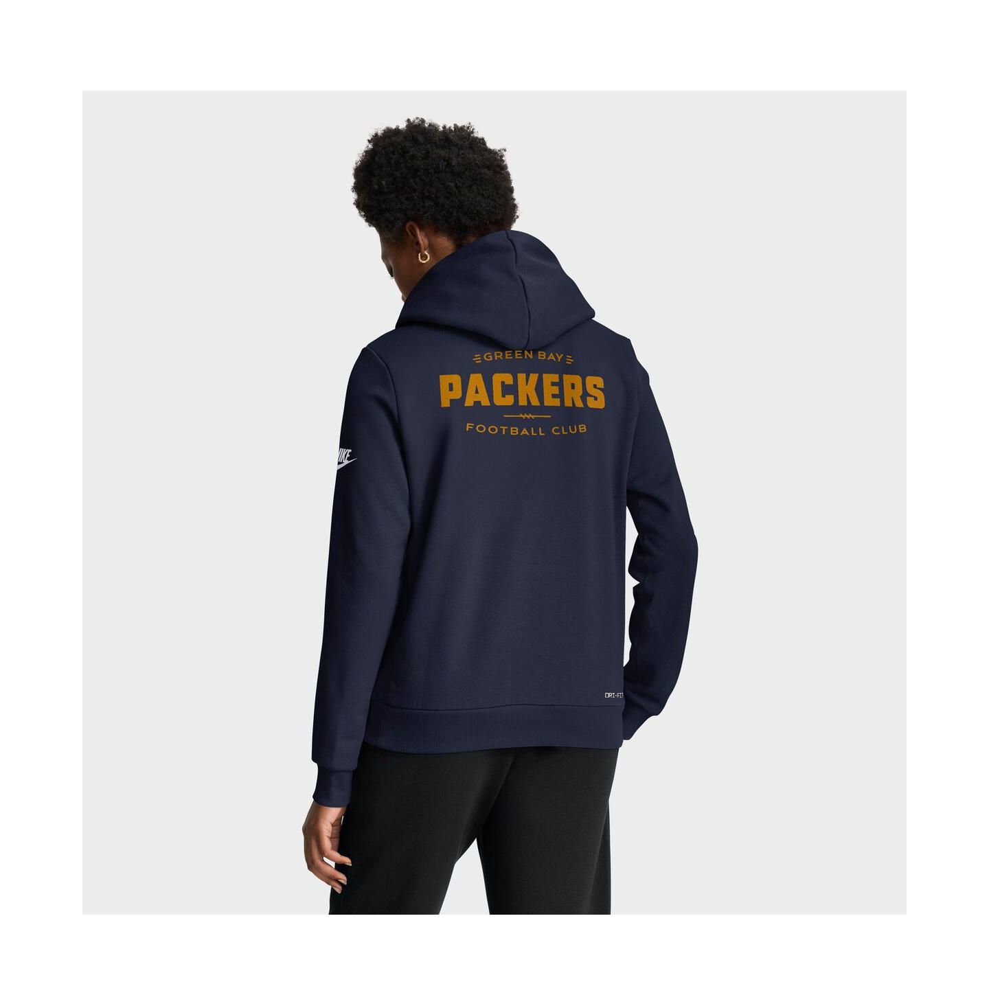 Женское худи Nike Navy Green Bay Packers The 1923 Classic Sideline Dri-FIT Pullover — фото 2