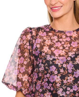 Women's Balloon Sleeve Crew Neck Top