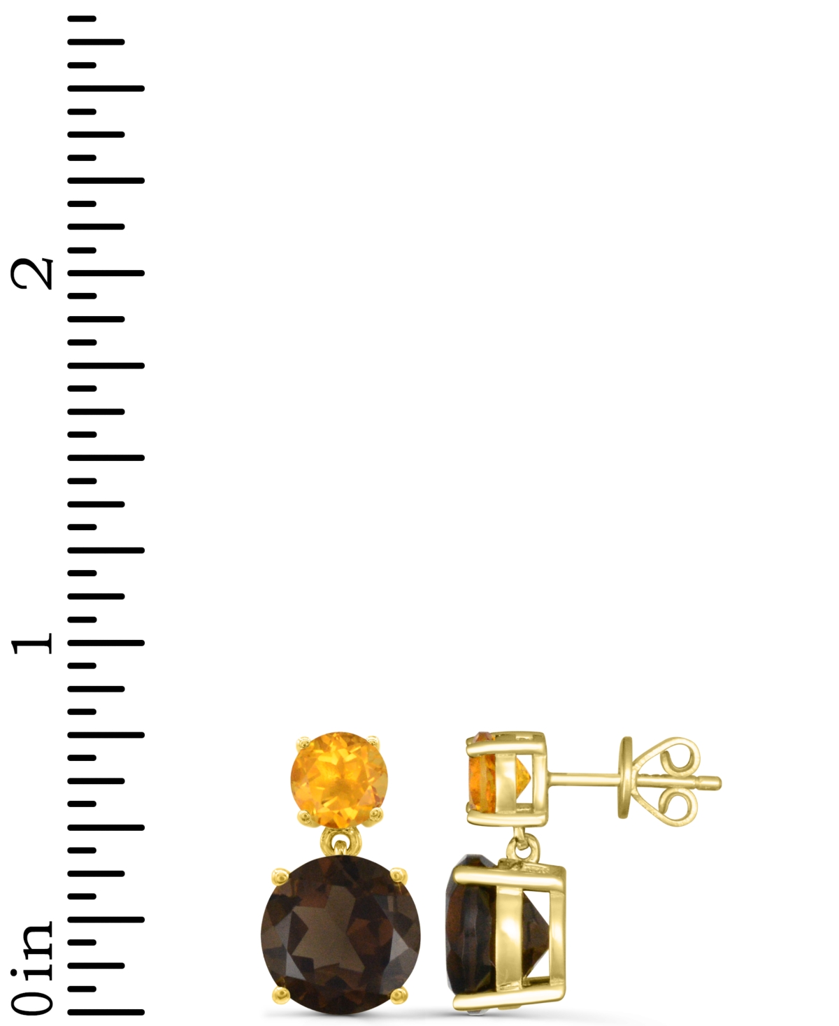 Macy's Rose De France 5-5/8 Ct. T W. And Amethyst 1-1/3 Ct. T.w.drop Earrings In 14k Gold-plated Sterling S In Yellow