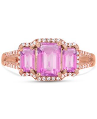 Lab Grown Sapphire (1-1/3 ct. t.w) and Lab Grown White Sapphire (1/8 ct. t.w) Ring in Sterling Silver