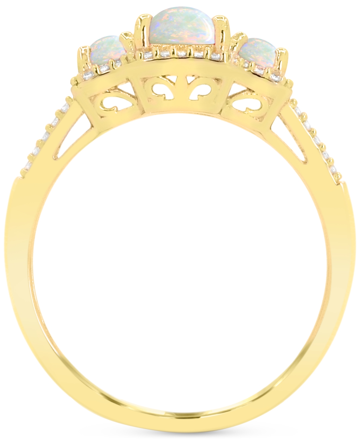 Macy's Lab Grown Sapphire (1-1/3 Ct. T.w) And Lab Grown White Sapphire (1/8 Ct. T.w) Ring In Sterling Silve In Gold