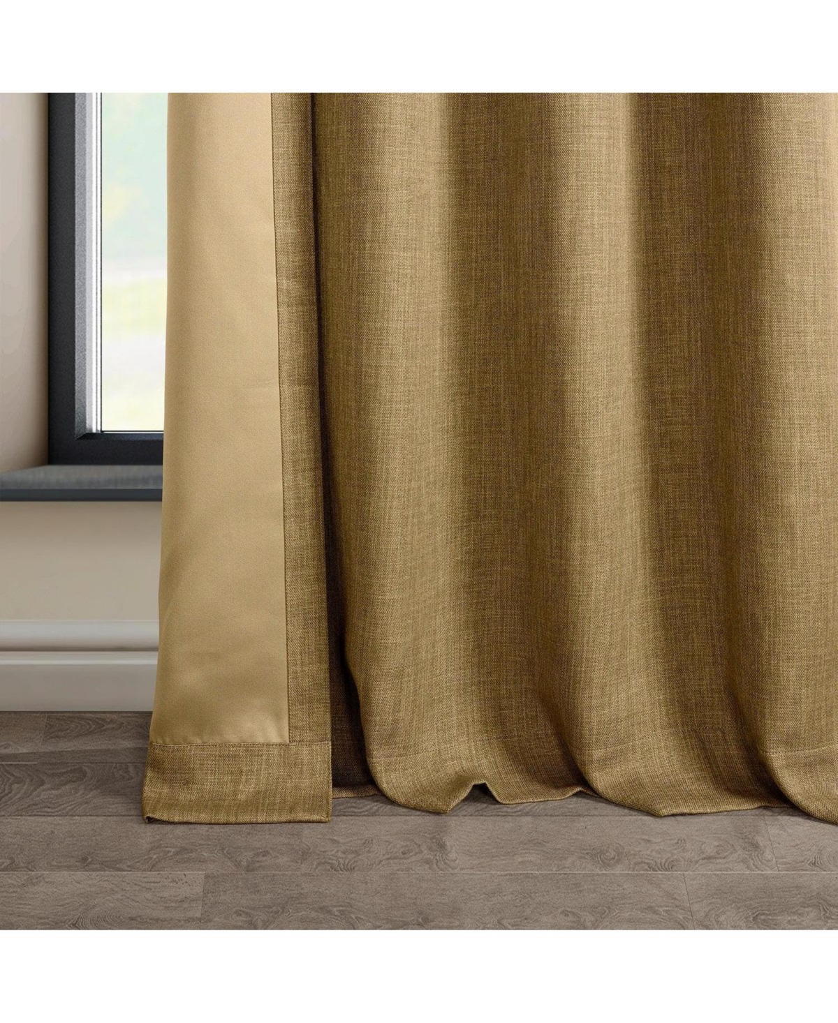 Half Price Drapes Grommet Textured Faux Linen Room Darkening Curtain In Neutral
