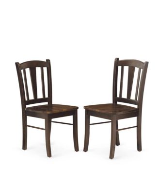 3-Pc Wood Kitchen Chairs and 1 Wood Dining Table Mahogany Finish Dining Room Table Set