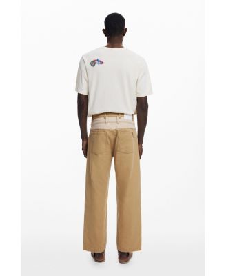 Men's Double-waist denim trousers