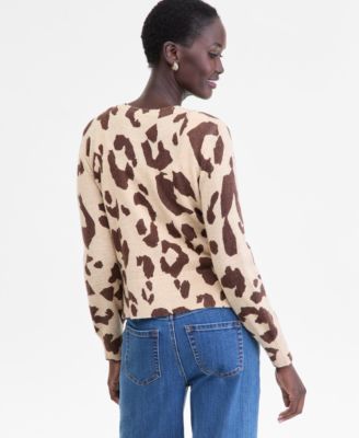 Women's Animal-Print Cardigan, Macy's Exclusive