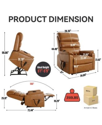 Faux Leather Power Lift Chair with Heat, Massage & Dual Motor, Heavy Duty Recliner for Elderly with Remote