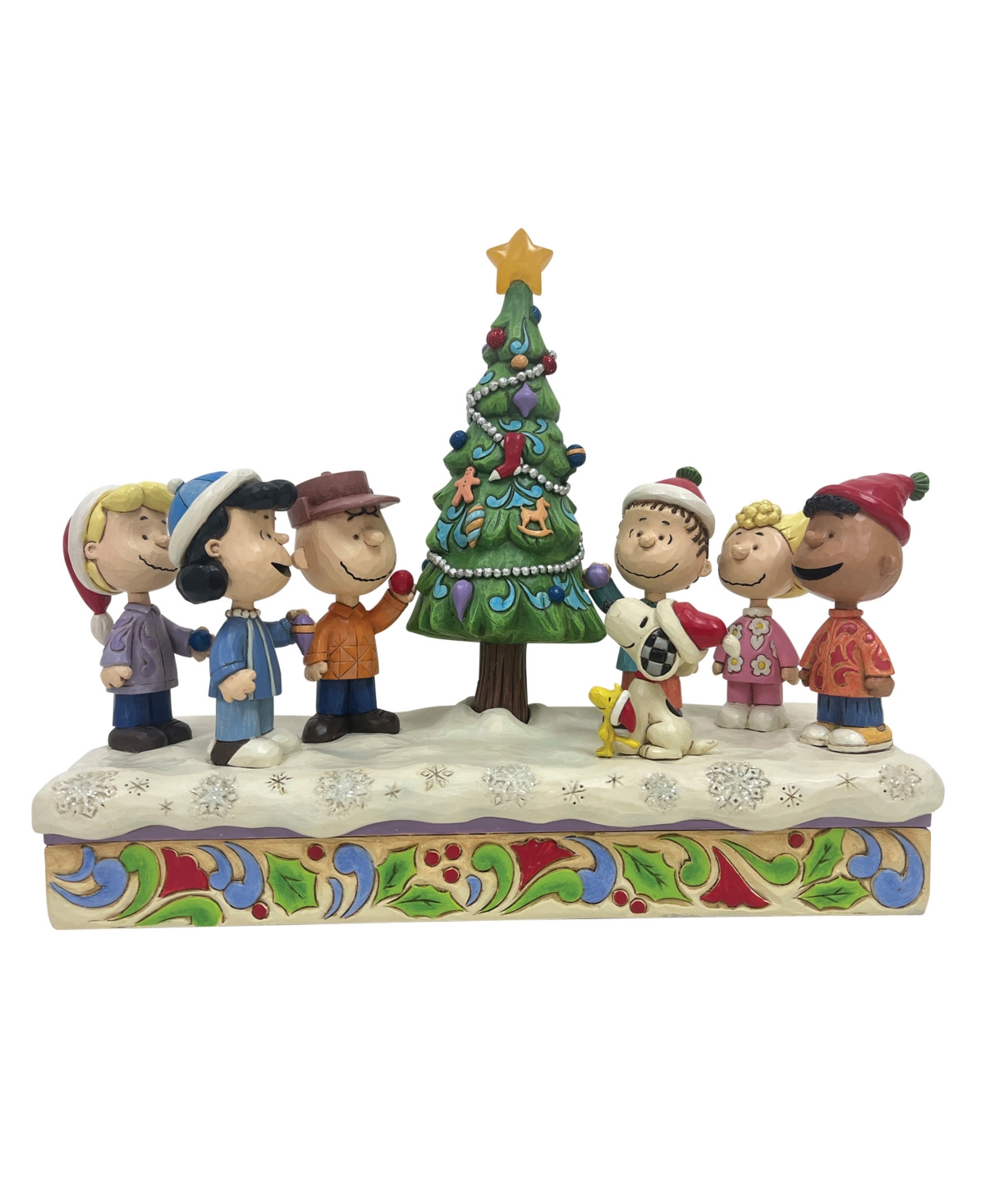Jim Shore Peanuts Gang Decorating Tree Figurine In Multi