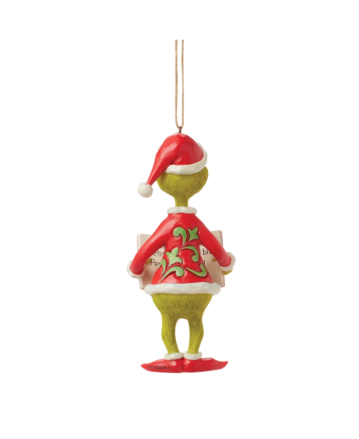Jim Shore Grinch With Book Ornament In Multi