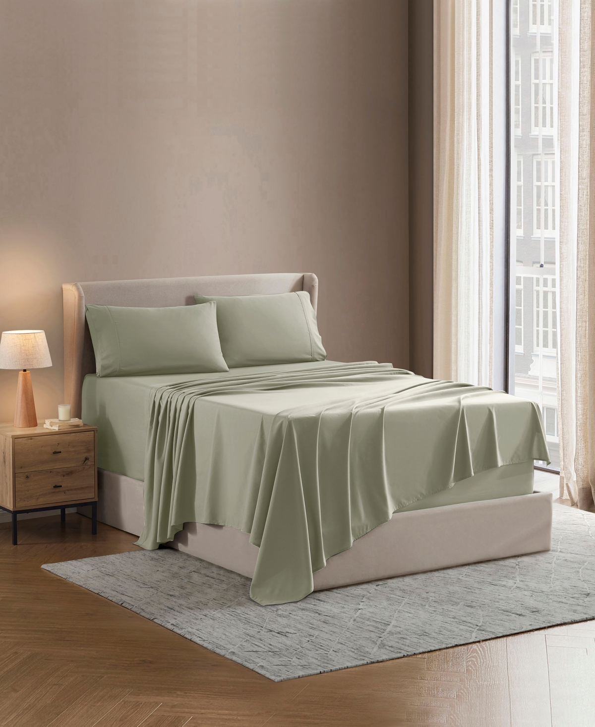 Nestl Premier Collection Deep Pocket 4 Piece Sheet Set, Queen In Green