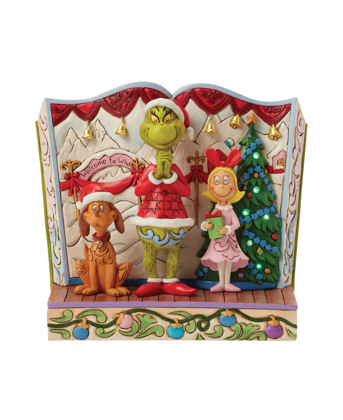 Jim Shore Grinch With Max And Cindy Figurine In Multi