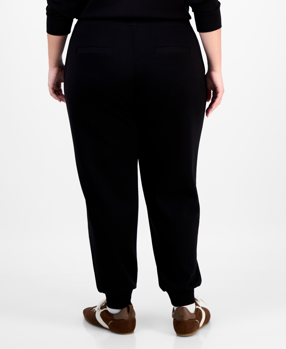 And Now This Trendy Plus Size Cozy Scuba Jogger Pants, Macy's Exclusive In Black