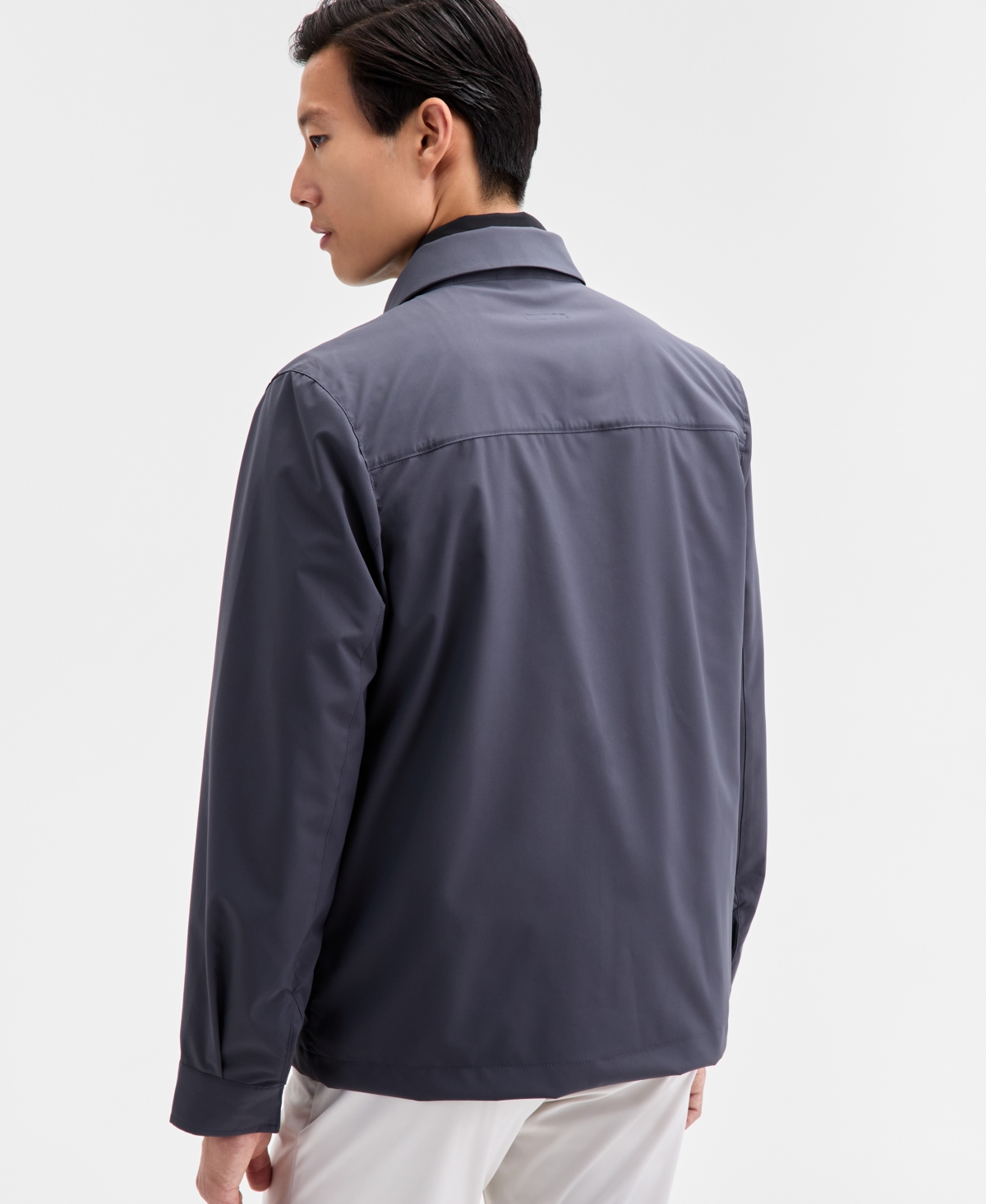 Alfani Men's Alfatech Modular Snap-front Sport Shirt Jacket, Macy's Exclusive In Gray