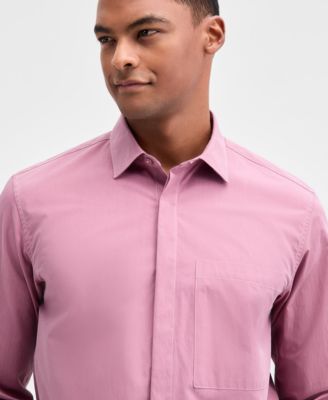 Men's Long Sleeve One-Pocket Button-Front Shirt, Macy's Exclusive