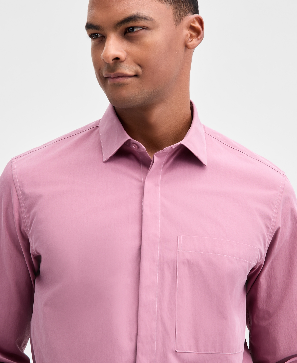 Alfani Men's Long Sleeve One-Pocket Button-Front Shirt, Macy's Exclusive