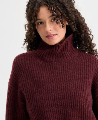 Women's Ribbed Mock-Neck Sweater
