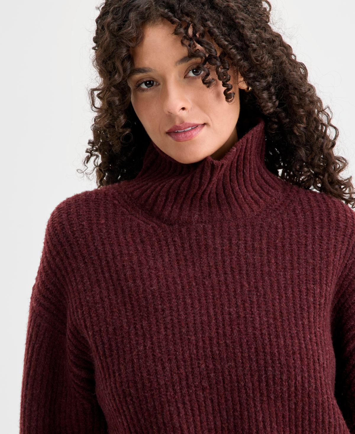 Lucky Brand Women's Ribbed Mock-Neck Sweater