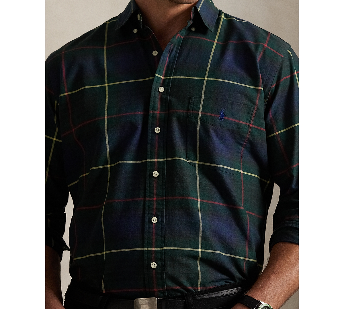 Polo Ralph Lauren Men's Big & Tall Plaid Oxford Shirt