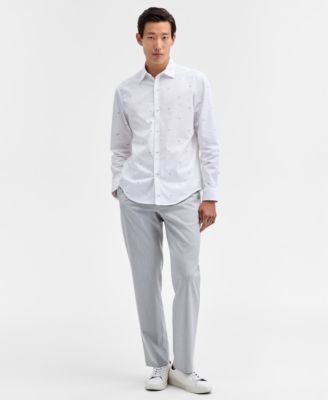 Men's Long Sleeve Dobby Geo Print Button-Front Shirt, Macy's Exclusive